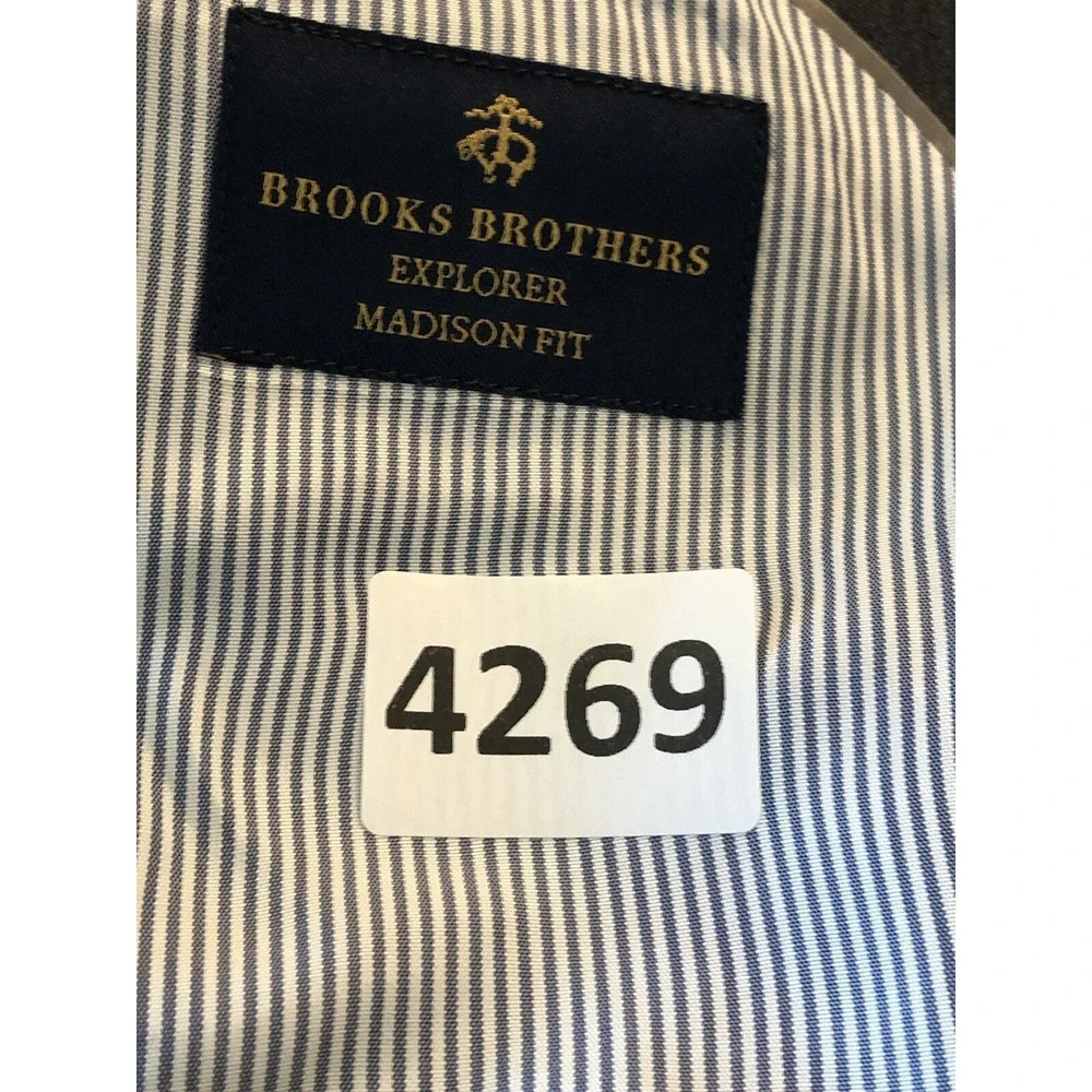 Brooks Brothers Blazer Men 45R Gray Explorer Madison Sport Coat Jacket Business